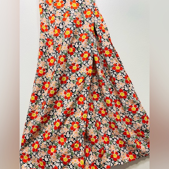 New J.Crew Mercantile midi wrap dress Floral Multi Color Size M - Picture 7 of 8